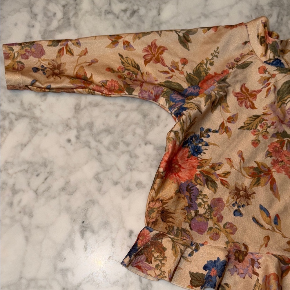 Zimmermann Kids Multicolor Floral Ruffle Rash Guard 12/18M - Picture 3 of 9